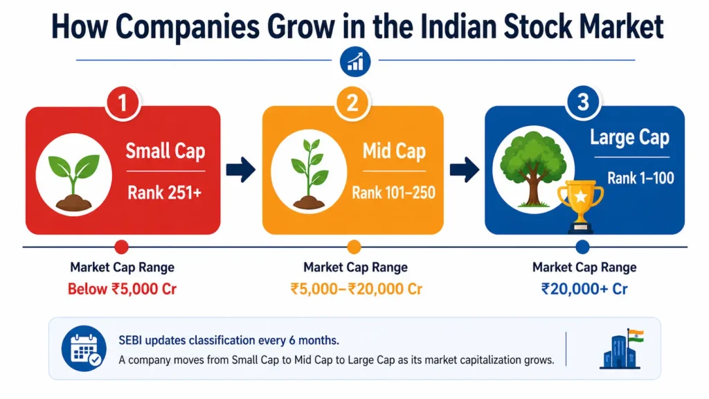 Small cap to large cap growth journey India stock market example