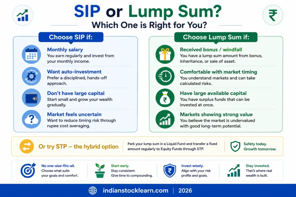SIP vs lump sum decision framework India which to choose 2026